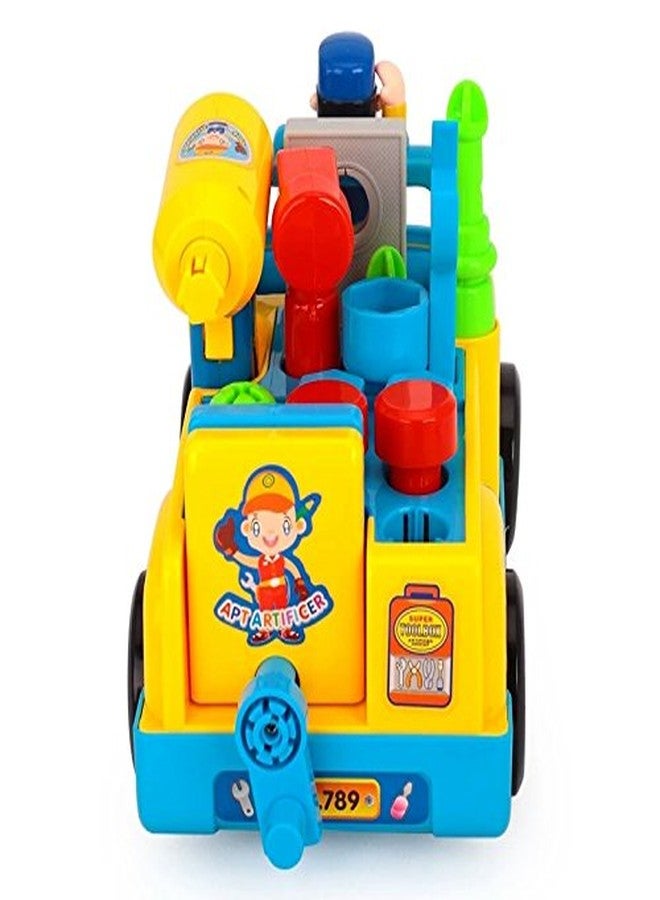 Mayatra's Multifunctional Toy Tool Truck with Various Tools, Lights and Music, Bump and Go Action - Image 4